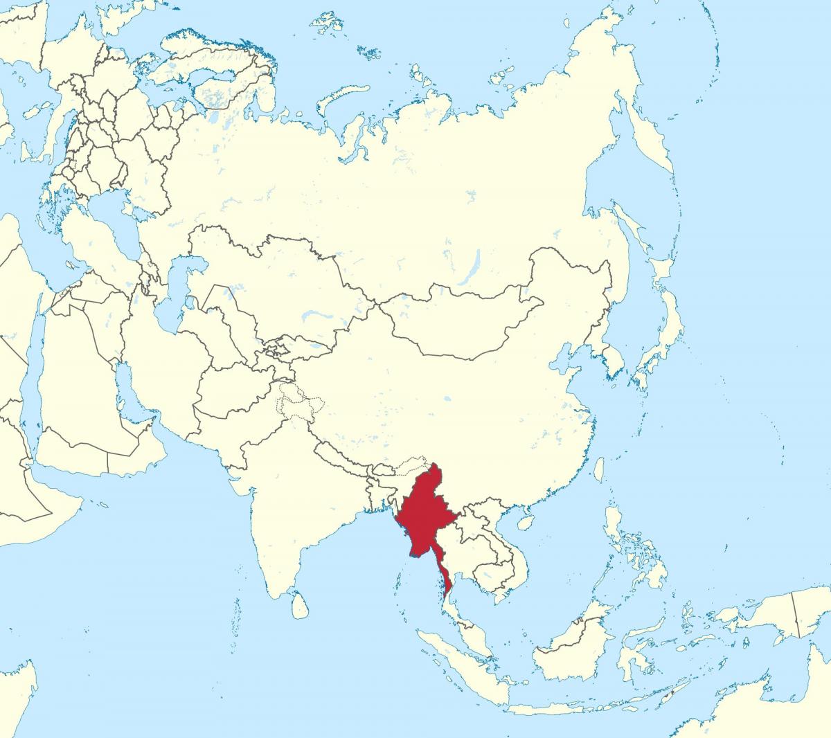 világ térkép Mianmar Burma