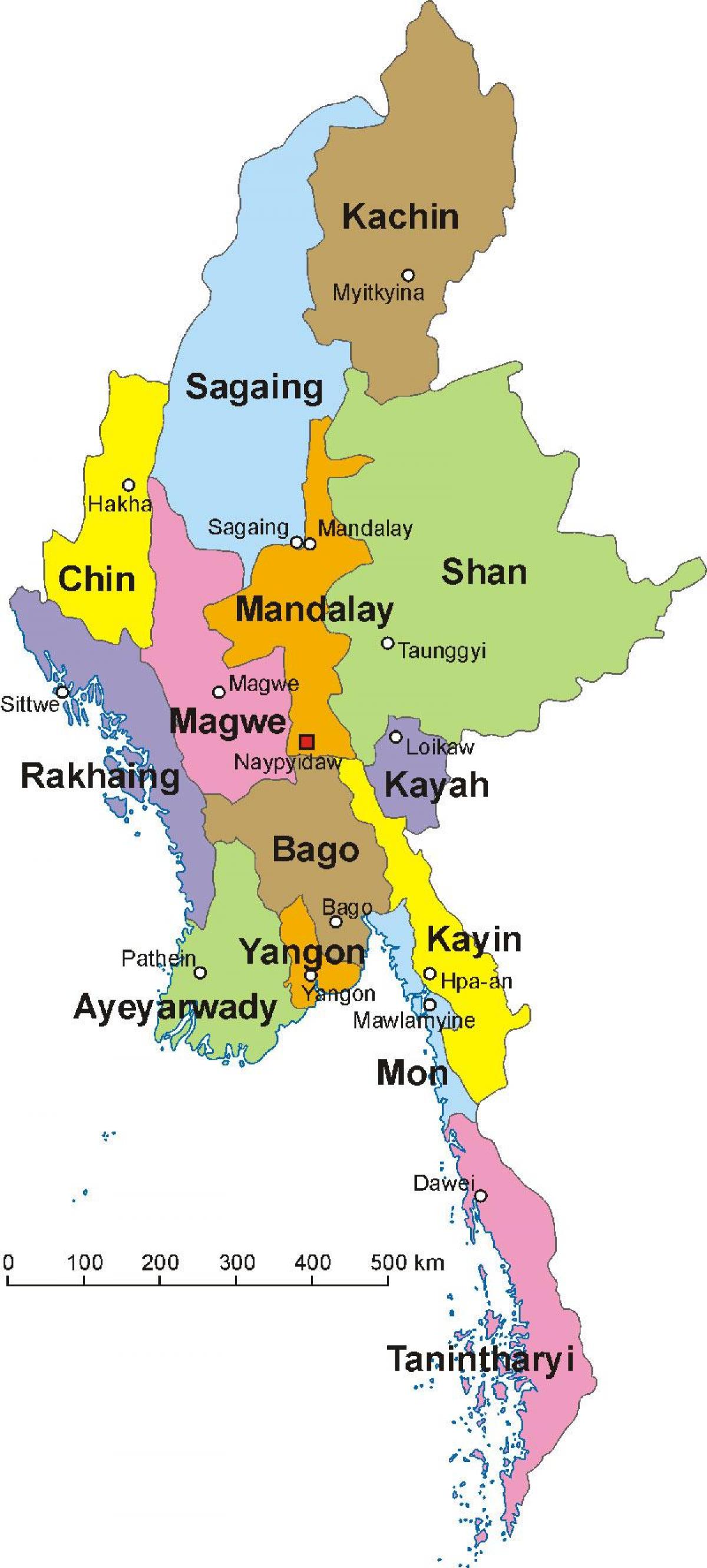 Mianmar térkép fotó