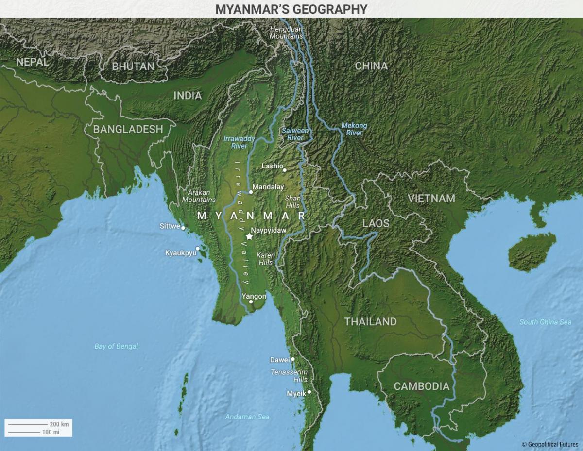 Burma földrajz térkép