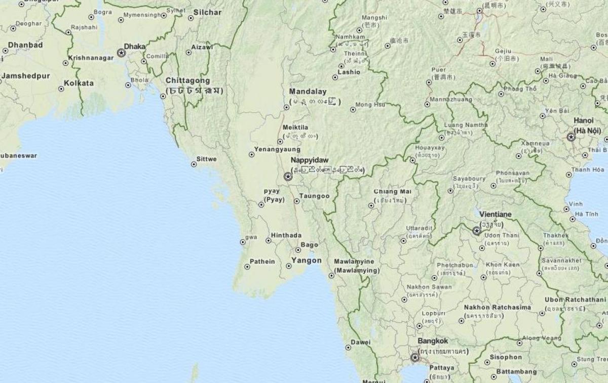 gps térkép Mianmarban