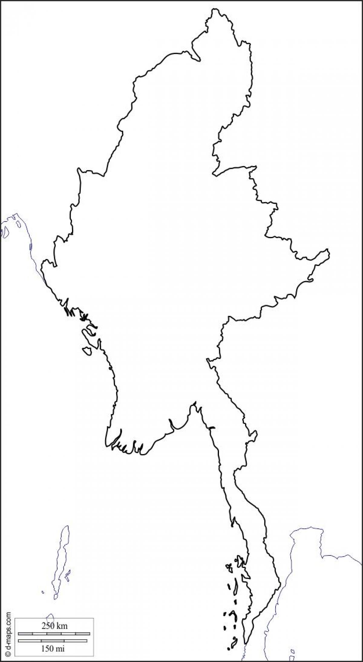 Térkép Mianmar drawin
