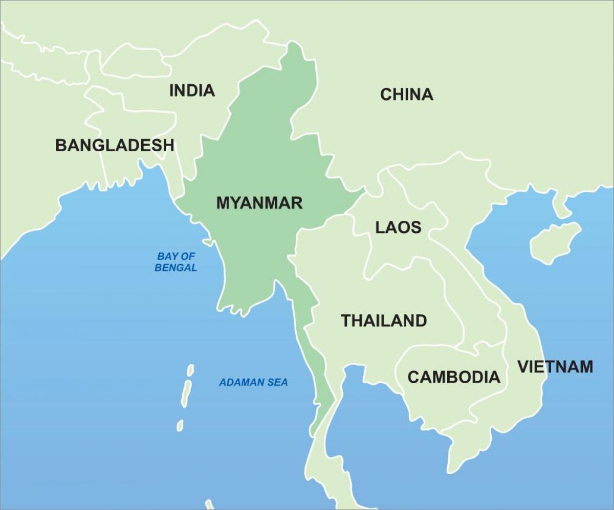 Mianmar az ázsia térkép