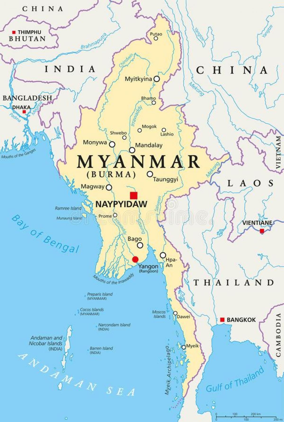 naypyidaw Mianmar térkép