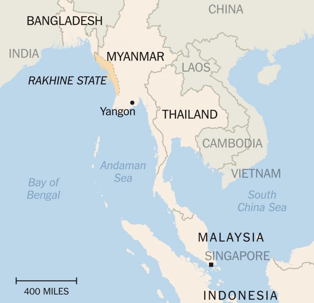 rakhine állam Mianmar térkép