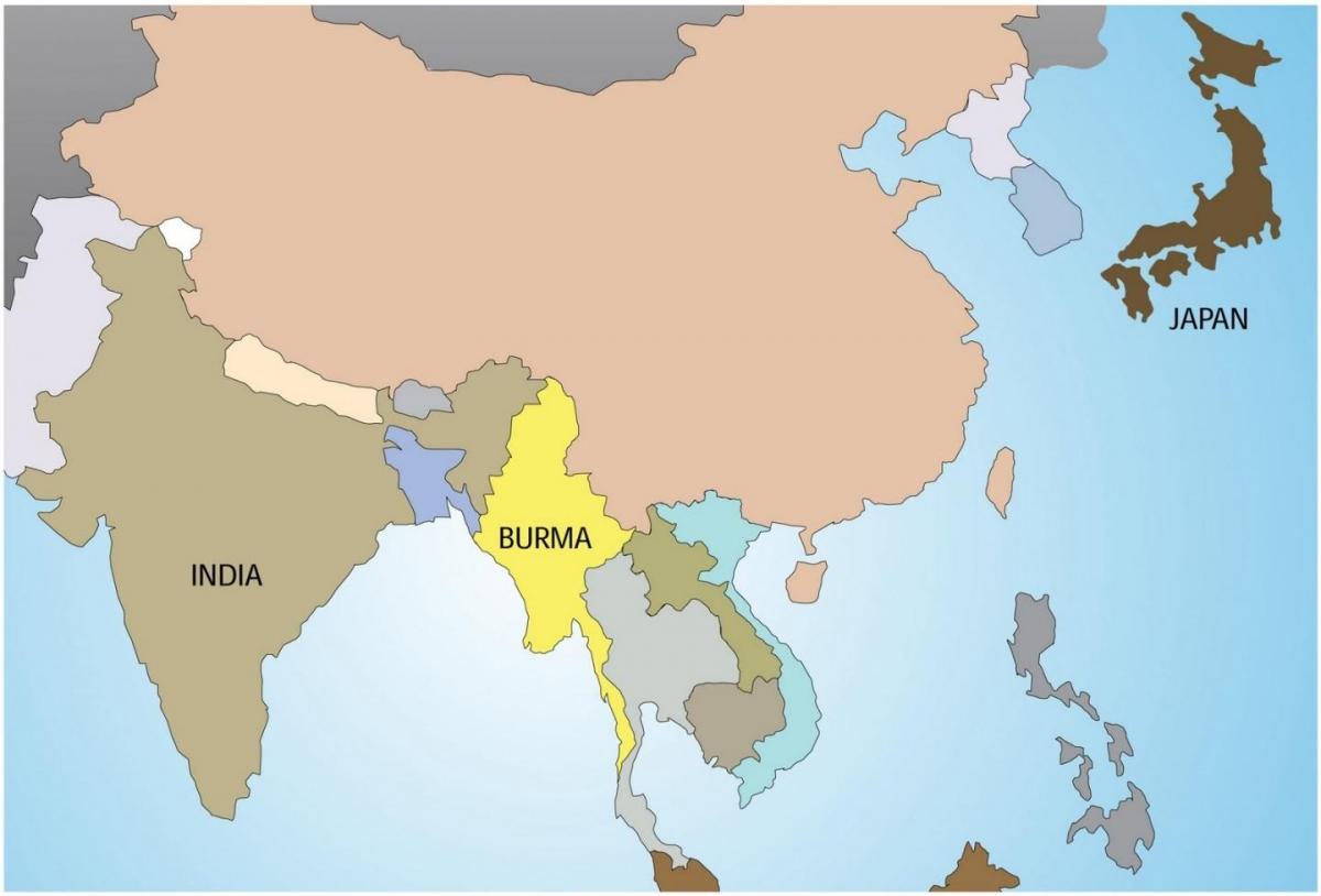 Mianmar a világ térkép