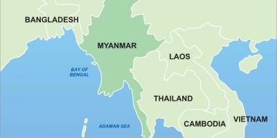 Mianmar az ázsia térkép