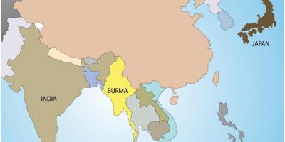 Mianmar a világ térkép